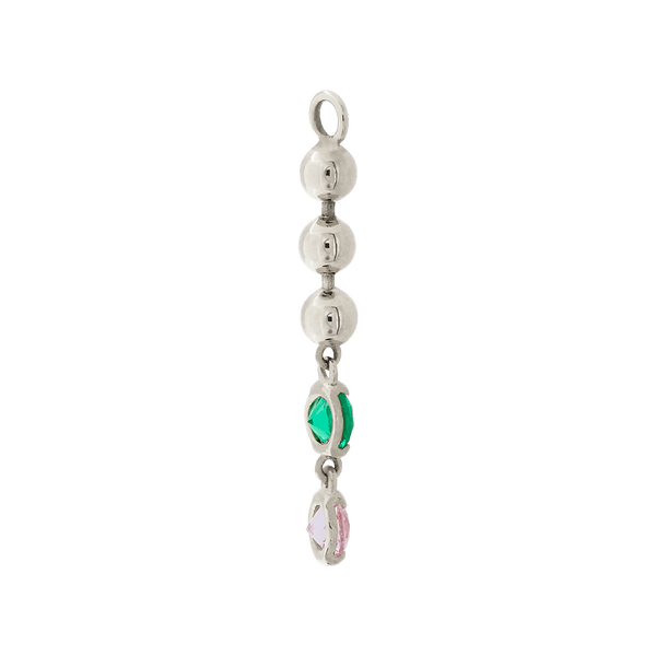 BEADED Two Faced Long Charm