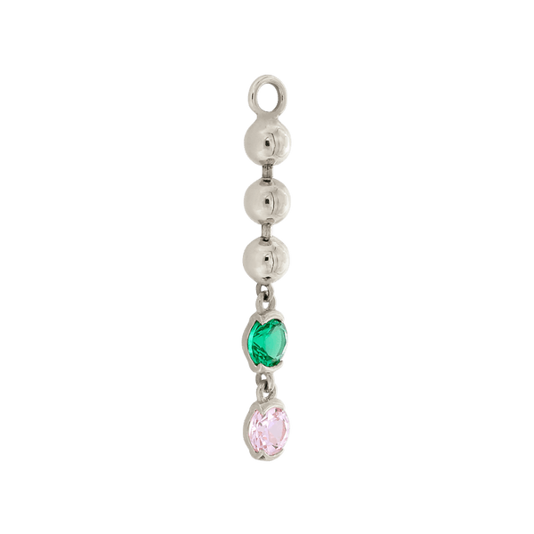 BEADED Two Faced Long Charm