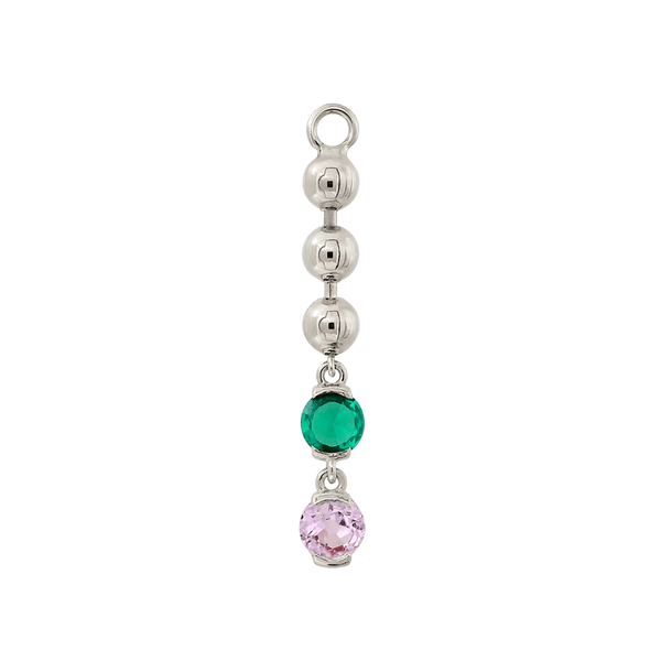 BEADED Two Faced Long Charm