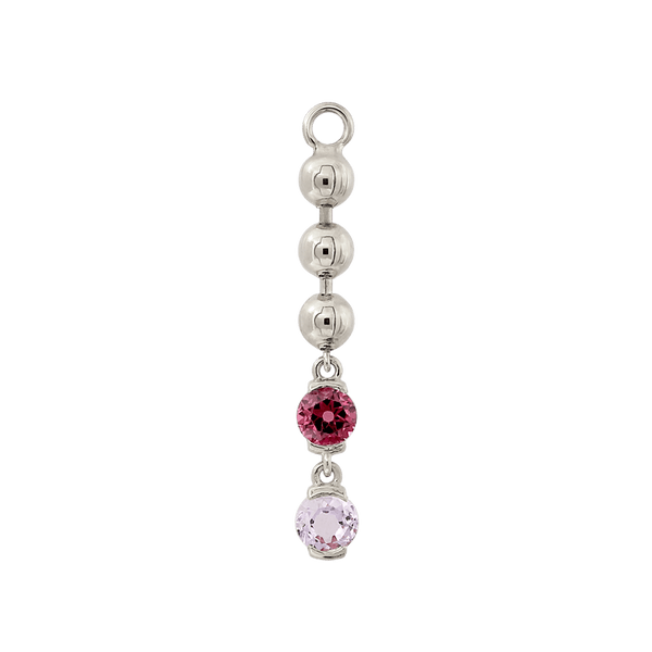 BEADED Two Faced Long Charm