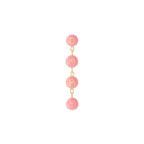 yellow gold BABY END pink mouthful chain dangle pin end style fashion art body jewelry earring earlobe helix cartilage Pupil Hall IRIS PIERCING STUDIOS
