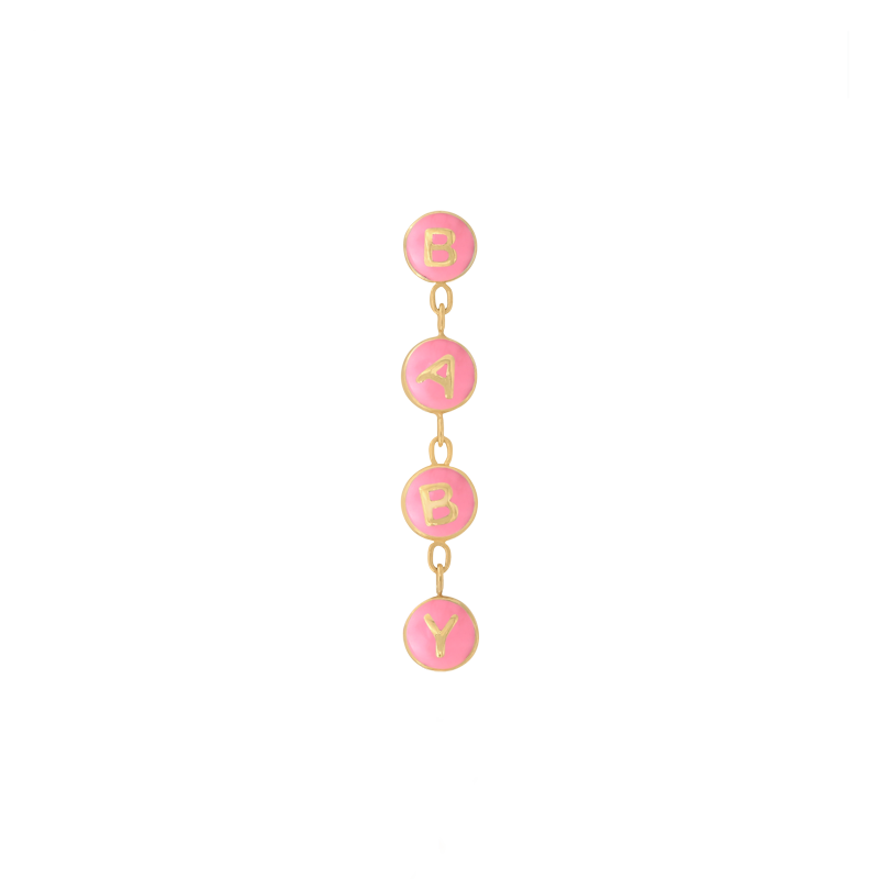 yellow gold BABY END pink mouthful chain dangle pin end style fashion art body jewelry earring earlobe helix cartilage Pupil Hall IRIS PIERCING STUDIOS