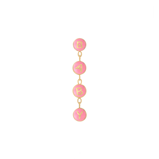 yellow gold BABY END pink mouthful chain dangle pin end style fashion art body jewelry earring earlobe helix cartilage Pupil Hall IRIS PIERCING STUDIOS