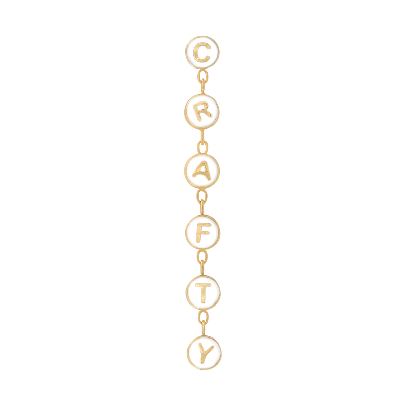 Crafty End mouthful white chain dangle pin end style fashion art body jewelry earring earlobe helix cartilage Pupil Hall IRIS PIERCING STUDIOS