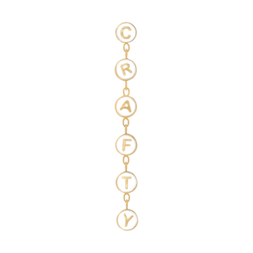 Crafty End mouthful white chain dangle pin end style fashion art body jewelry earring earlobe helix cartilage Pupil Hall IRIS PIERCING STUDIOS
