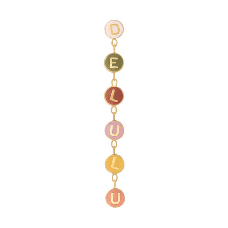 DELULU END mouthful pleasing tan chain dangle pin end style fashion art body jewelry earring earlobe helix cartilage Pupil Hall IRIS PIERCING STUDIOS