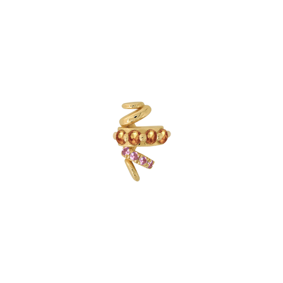 Every Which Way Orange and Pink sapphire MID pin style fashion art body jewelry earring earlobe lip philtrum cartilage nose nostril conch helix tragus gemstones Pupil Hall IRIS PIERCING STUDIOS