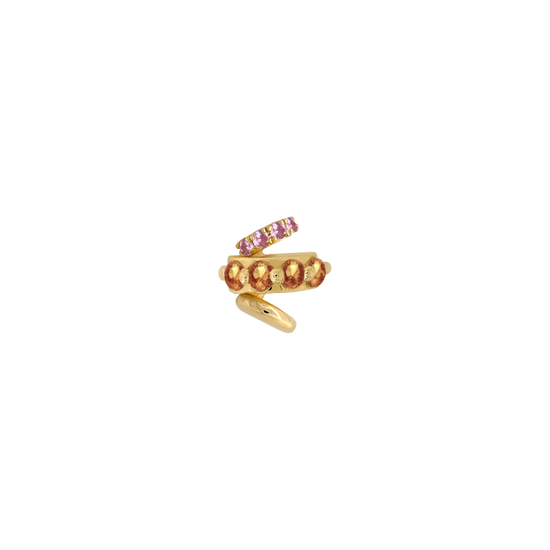 Every Which Way Orange and Pink sapphire BITTY pin style fashion art body jewelry earring earlobe lip philtrum cartilage nose nostril conch helix tragus gemstones Pupil Hall IRIS PIERCING STUDIOS