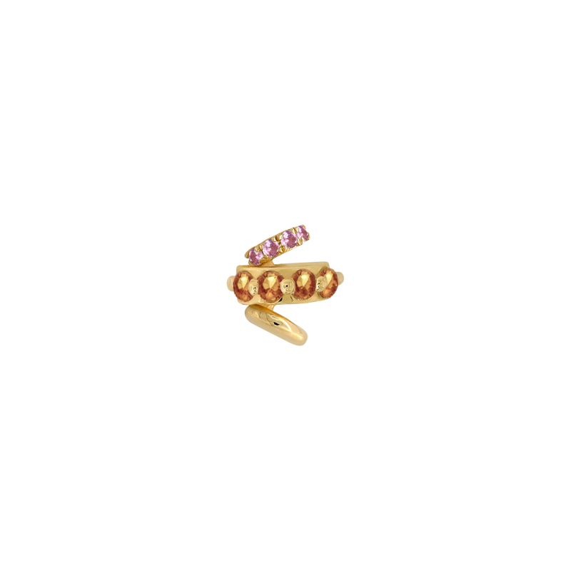 Every Which Way Orange and Pink sapphire BITTY pin style fashion art body jewelry earring earlobe lip philtrum cartilage nose nostril conch helix tragus gemstones Pupil Hall IRIS PIERCING STUDIOS