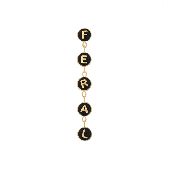 yellow gold FERAL END black mouthful chain dangle pin end style fashion art body jewelry earring earlobe helix cartilage Pupil Hall IRIS PIERCING STUDIOS