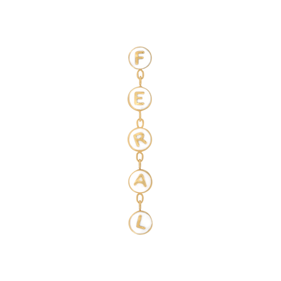 yellow gold FERAL END white mouthful chain dangle pin end style fashion art body jewelry earring earlobe helix cartilage Pupil Hall IRIS PIERCING STUDIOS