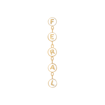 yellow gold FERAL END white mouthful chain dangle pin end style fashion art body jewelry earring earlobe helix cartilage Pupil Hall IRIS PIERCING STUDIOS