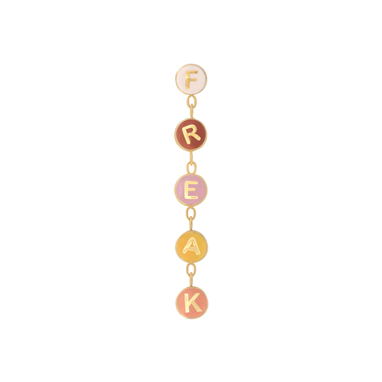FREAK END mouthful pleasing tan chain dangle pin end style fashion art body jewelry earring earlobe helix cartilage Pupil Hall IRIS PIERCING STUDIOS