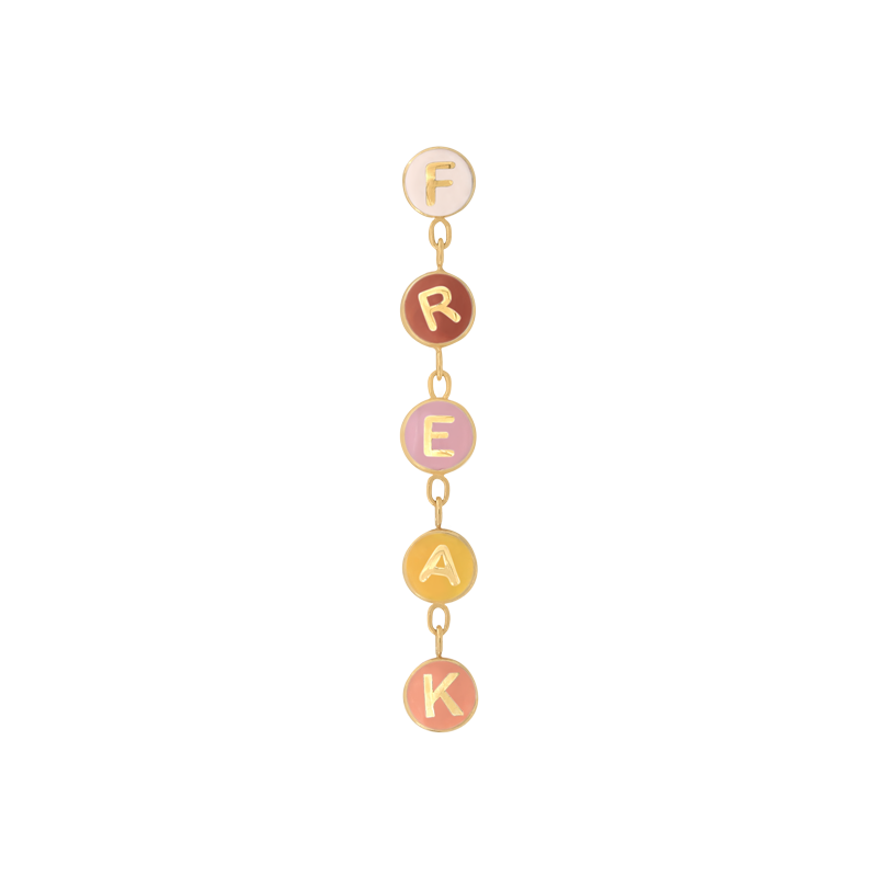 FREAK END mouthful pleasing tan chain dangle pin end style fashion art body jewelry earring earlobe helix cartilage Pupil Hall IRIS PIERCING STUDIOS