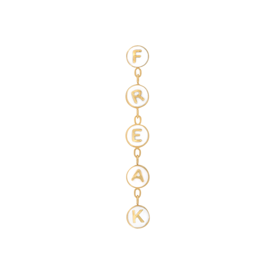 FREAK END mouthful white chain dangle pin end style fashion art body jewelry earring earlobe helix cartilage Pupil Hall IRIS PIERCING STUDIOS