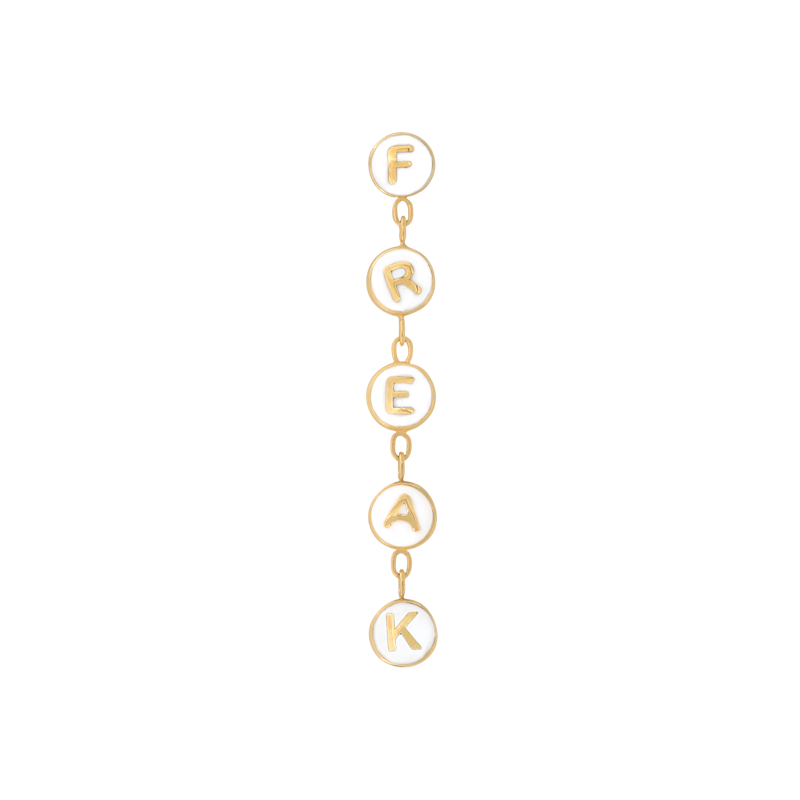 FREAK END mouthful white chain dangle pin end style fashion art body jewelry earring earlobe helix cartilage Pupil Hall IRIS PIERCING STUDIOS