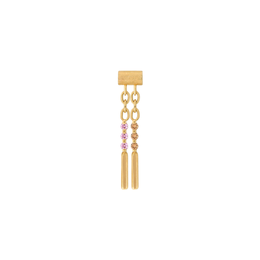 Sticks and Stones Orange and Pink Sapphire pin end dangle style fashion art body jewelry earring earlobe helix cartilage nose nostril conch helix tragus gemstones Pupil Hall IRIS PIERCING STUDIOS