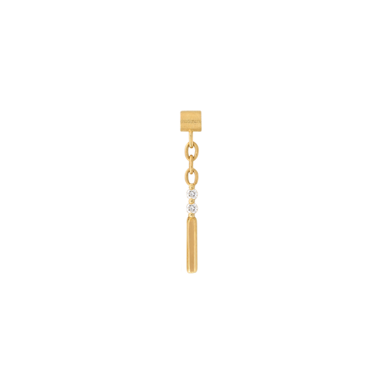 Sticks and Stones End White DIA single strand pin end dangle style fashion art body jewelry earring earlobe helix cartilage nose nostril conch helix tragus gemstones Pupil Hall IRIS PIERCING STUDIOS