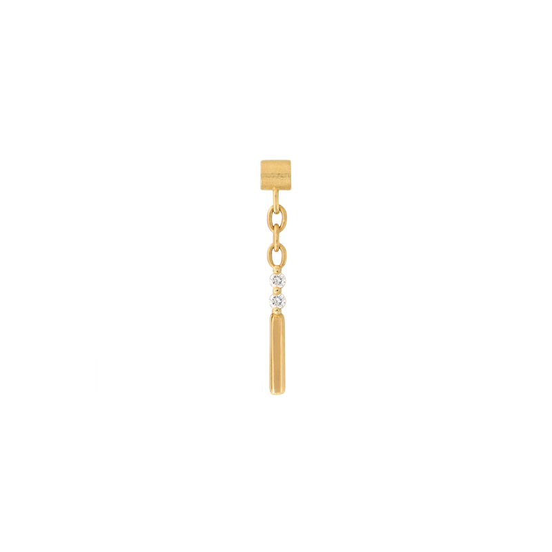 Sticks and Stones End White DIA single strand pin end dangle style fashion art body jewelry earring earlobe helix cartilage nose nostril conch helix tragus gemstones Pupil Hall IRIS PIERCING STUDIOS