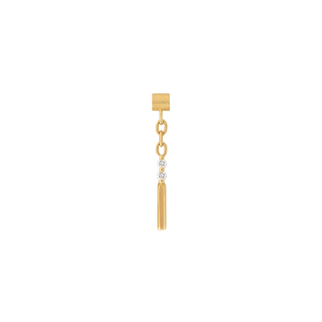 Sticks and Stones End White DIA single strand pin end dangle style fashion art body jewelry earring earlobe helix cartilage nose nostril conch helix tragus gemstones Pupil Hall IRIS PIERCING STUDIOS