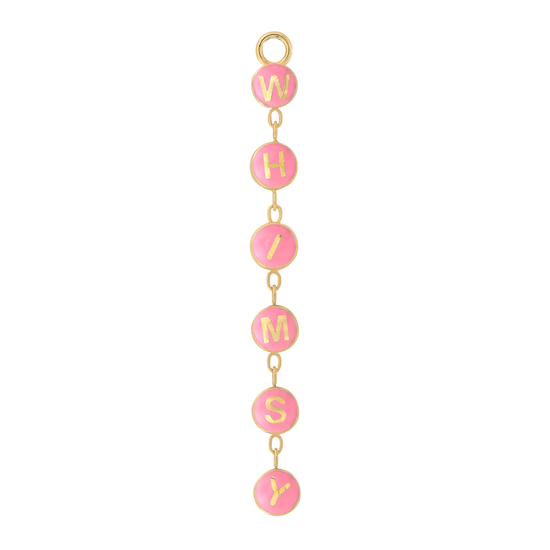 WHIMSY CHARM mouthful pink chain dangle pin end style fashion art body jewelry earring-earlobe-helix-cartilage-Pupil-Hall-IRIS-PIERCING-STUDIOS