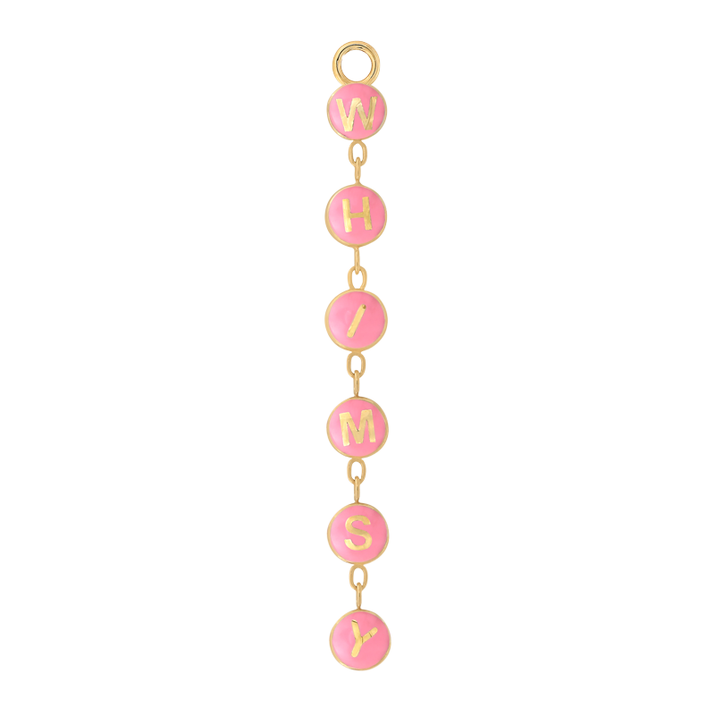 WHIMSY CHARM mouthful pink chain dangle pin end style fashion art body jewelry earring-earlobe-helix-cartilage-Pupil-Hall-IRIS-PIERCING-STUDIOS