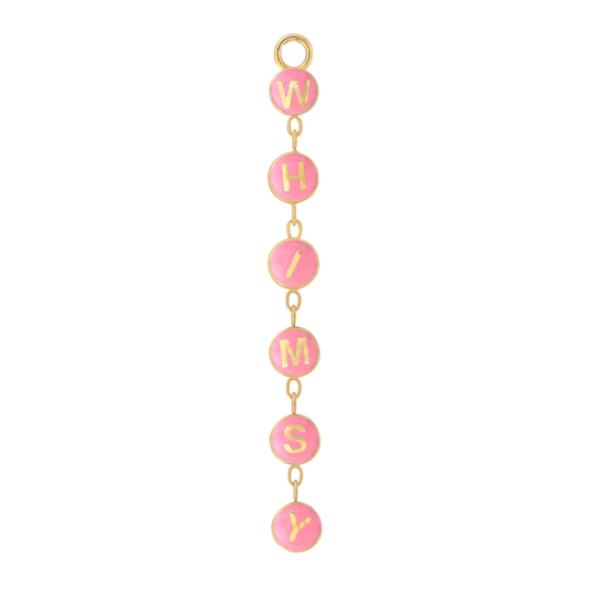 WHIMSY CHARM mouthful pink chain dangle pin end style fashion art body jewelry earring-earlobe-helix-cartilage-Pupil-Hall-IRIS-PIERCING-STUDIOS