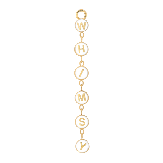 WHIMSY CHARM mouthful white chain dangle pin end style fashion art body jewelry earring-earlobe-helix-cartilage-Pupil-Hall-IRIS-PIERCING-STUDIOS