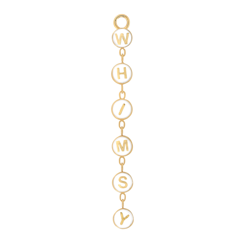 WHIMSY CHARM mouthful white chain dangle pin end style fashion art body jewelry earring-earlobe-helix-cartilage-Pupil-Hall-IRIS-PIERCING-STUDIOS