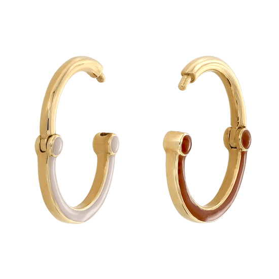 Ring Tan Double Deco Hinge Ring - Tan & White – IRIS Studios