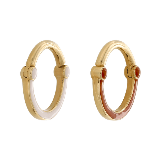 Ring Tan Double Deco Hinge Ring - Tan & White – IRIS Studios