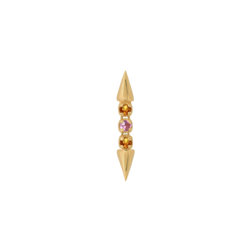 yellow gold Well Articulated x3 COLOR Orange Pink Sapphire dangle pin end style fashion art body jewelry earring earlobe helix cartilage nostril gemstones Pupil Hall IRIS PIERCING STUDIOS