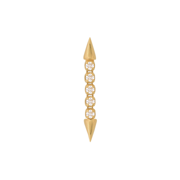yellow gold Well Articulated x5 Pin Ends WHITE DIAMOND dangle pin end style fashion art body jewelry earring earlobe helix cartilage nostril gemstones Pupil Hall IRIS PIERCING STUDIOS