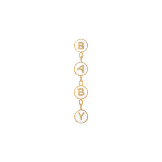 yellow gold BABY END white mouthful chain dangle pin end style fashion art body jewelry earring earlobe helix cartilage Pupil Hall IRIS PIERCING STUDIOS