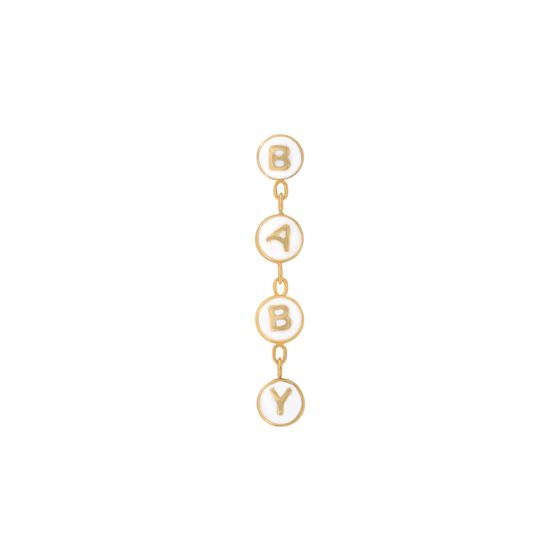 yellow gold BABY END white mouthful chain dangle pin end style fashion art body jewelry earring earlobe helix cartilage Pupil Hall IRIS PIERCING STUDIOS