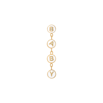yellow gold BABY END white mouthful chain dangle pin end style fashion art body jewelry earring earlobe helix cartilage Pupil Hall IRIS PIERCING STUDIOS