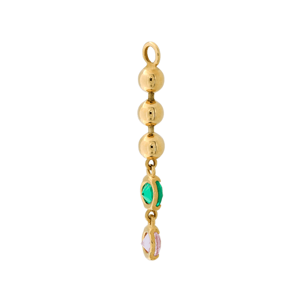 BEADED Two Faced Long Charm