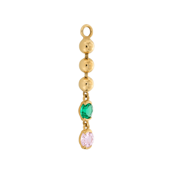 BEADED Two Faced Long Charm