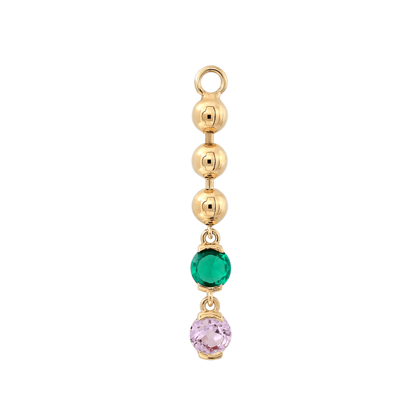 BEADED Two Faced Long Charm