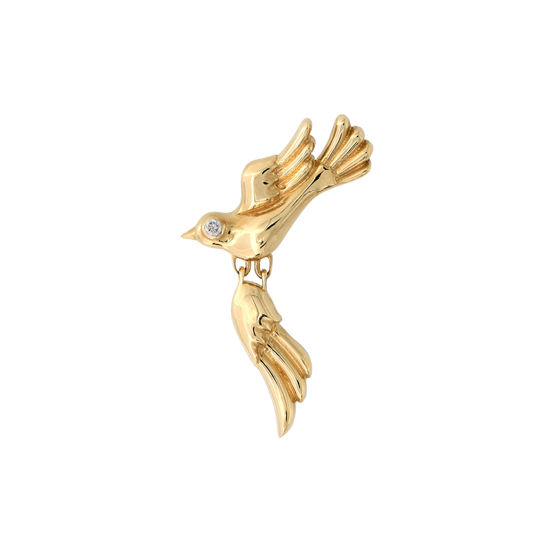 birdie pin end dangle style fashion abstract bird art body jewelry earring earlobe helix cartilage nose nostril conch helix tragus lip gemstones Pupil Hall IRIS PIERCING STUDIOS