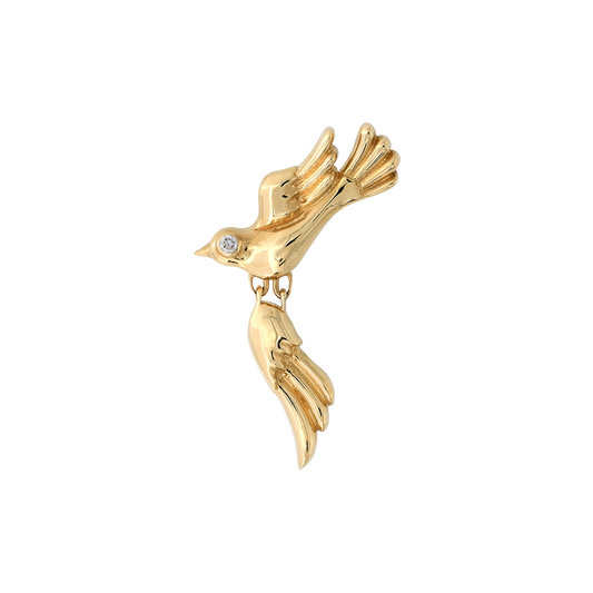 birdie pin end dangle style fashion abstract bird art body jewelry earring earlobe helix cartilage nose nostril conch helix tragus lip gemstones Pupil Hall IRIS PIERCING STUDIOS