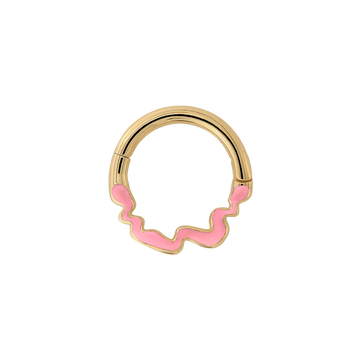 either way toned pink hoop charm add on nostril nose septum earring earlobe helix style fashion art Pupil Hall Iris Piercing Studios