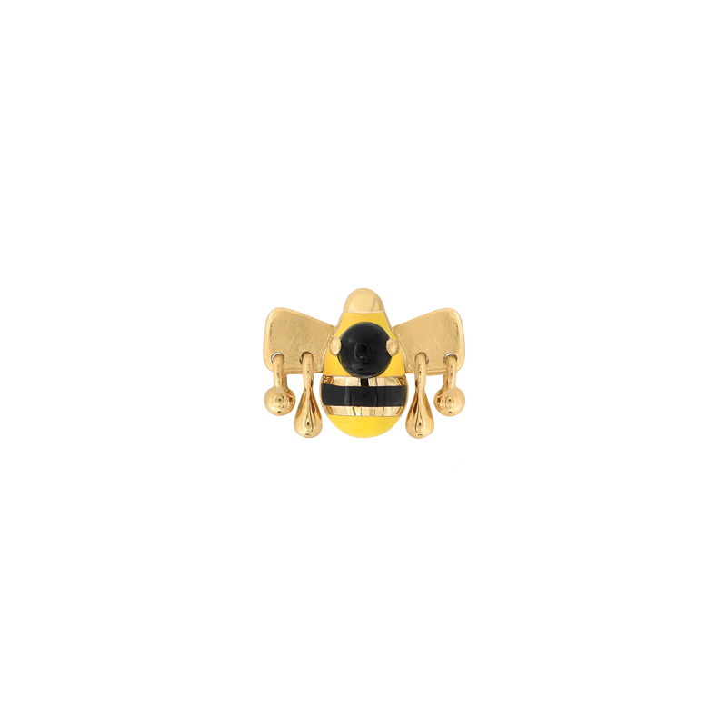 petal spinel and yellow colorway pin end style fashion abstract bee art body jewelry earring earlobe helix cartilage nose nostril conch helix tragus lip gemstones Pupil Hall IRIS PIERCING STUDIOS