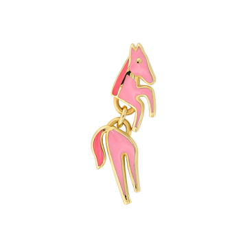 yellow gold pink Yellow Gold Tail Warm 100 club horse dangle earring earlobe cartilage nostril helix body jewelry fashion style Pupil Hall IRIS PIERCING STUDIOS