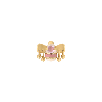 yellow gold pink sapphire colorway body jewelry 100 club bee cute stylish art fashion earring earlobe nostril nose lip philtrum cartilage helix conch Pupil Hall IRIS PIERCING STUDIOS