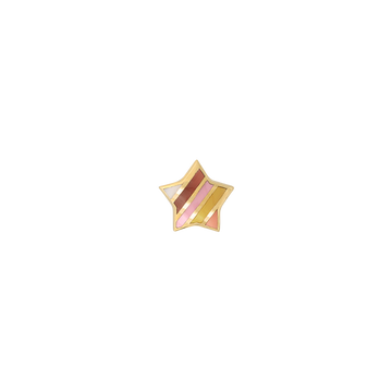 pleasing tan Palette Pals star yellow gold stripes earring earlobe nostril nose lip philtrum snake bites cartilage helix conch flat art fashion style body jewelry pupil hall IRIS PIERCING STUDIOS