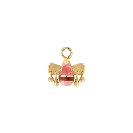 yellow gold red sapphire colorway petal charm body jewelry bee cute art fashion dangles earring earlobe cartilage helix conch Pupil Hall IRIS PIERCING STUDIOS 100 club