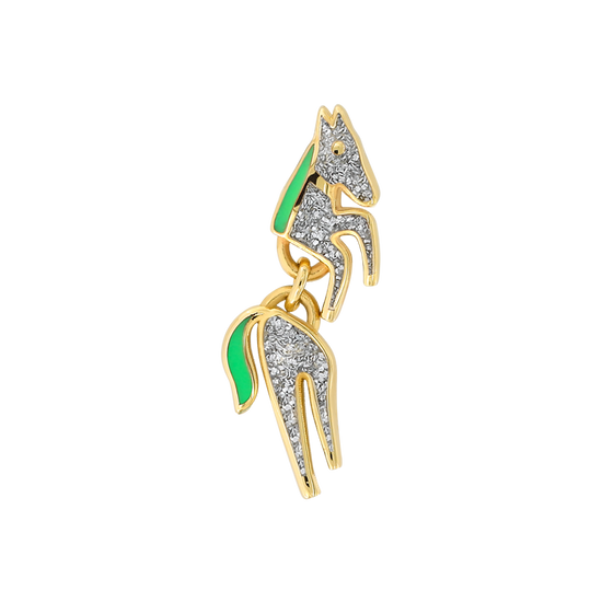 yellow gold silver glitz tail 100 club pupil hall boy jewelry horse dangle nostril cartilage earlobe IRIS PIERCING STUDIOS