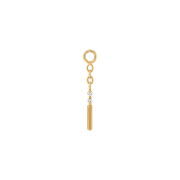stick and stones white diamond charm single strand dangle style fashion art body jewelry earring earlobe helix cartilage nose nostril conch tragus gemstones Pupil Hall IRIS PIERCING STUDIOS