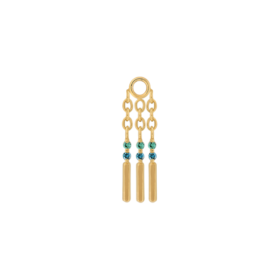 sticks and stones X3 COLOR Charm blue-diamond and Tsavorite dangle style fashion art body jewelry earring earlobe helix cartilage nose nostril conch helix tragus gemstones Pupil Hall IRIS PIERCING STUDIOS